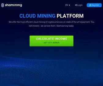 Shamining.com(Bitcoin cloud mining cryptocurrency sha 256) Screenshot