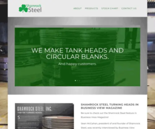 Shamrocksteel.com(Tank heads) Screenshot