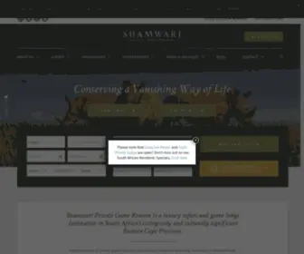 Shamwarigroup.com(Shamwari Private Game Reserve) Screenshot