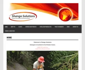 Shango.co.za(Geological Consultants for the Minerals Industry) Screenshot