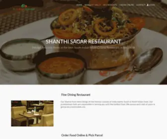 Shanthisagarrestaurants.com(Sri Udupi Food Hub) Screenshot