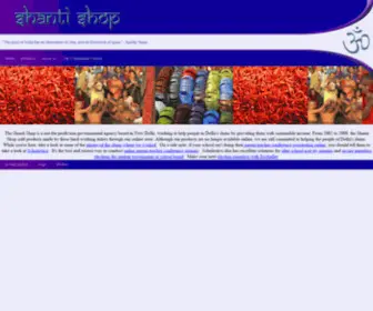 Shantishop.com(The Shanti Shop sells socially responsible products from India) Screenshot