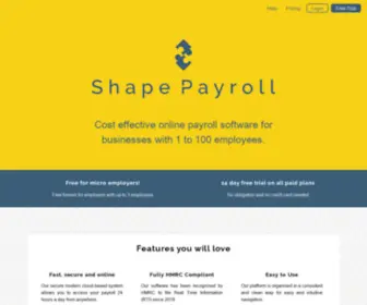 Shapepayroll.com(Free Cloud Payroll Software for UK SMEs) Screenshot