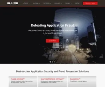 Shapesecurity.com(Application Security & Fraud Prevention) Screenshot