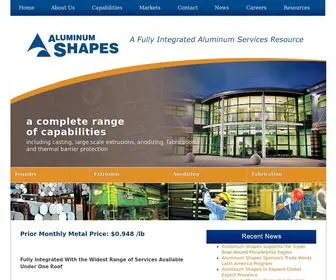 Shapesllc.com(From molten material to cast billetts to extrusion and into inishing) Screenshot