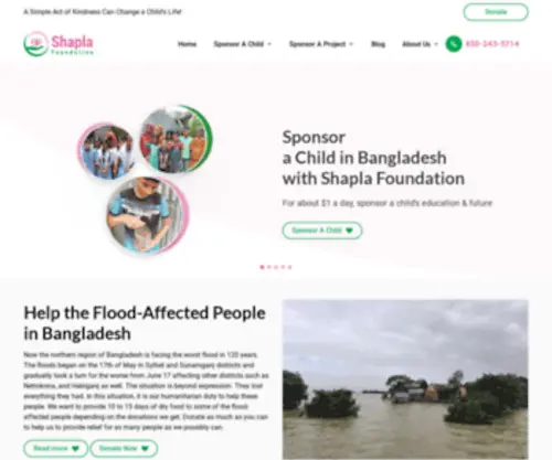 Shaplafoundation.org(Sponsor a Child in Bangladesh with Shapla Foundation) Screenshot