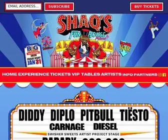 ShaqSfunhouse.com(SHAQ's larger then life Big Game Weekend festival feat) Screenshot