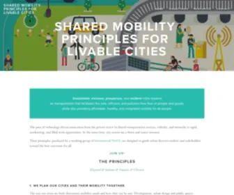 Sharedmobilityprinciples.org(Shared Mobility Principles for Livable Cities) Screenshot