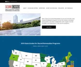 Sharedrenewablesscorecard.org(IREC Scorecard) Screenshot
