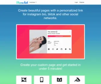 Sharee.link(Create link in bio instagram tiktok) Screenshot