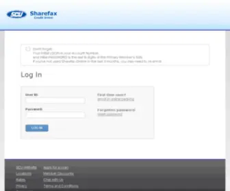 Sharefax-Online.org(Sharefax Credit Union) Screenshot