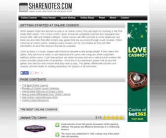 Sharenotes.com Screenshot