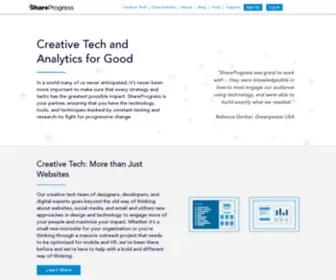 Shareprogress.org(Creative Tech and Analytics for Good) Screenshot