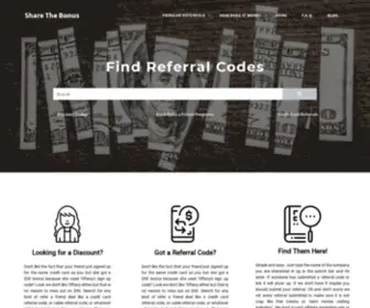 Sharethebonus.com(Find Referral Codes for Anything) Screenshot