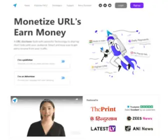 Shareus.in(Share us link shortener) Screenshot