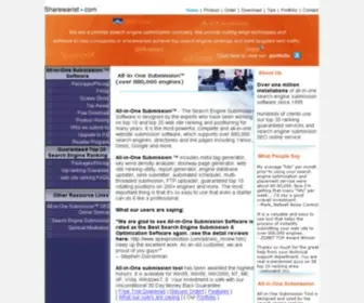 Sharewarist.com(All-in-One Search Engine Submission Software & Guaranteed TOP 20 Ranking Service Website & Directory url SEO Submit Tool Web Site) Screenshot