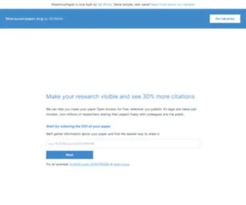 Shareyourpaper.org(We can help you make your paper Open Access) Screenshot
