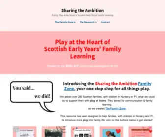 Sharingtheambition.com(Putting Play at the Heart of Scottish Early Years' Family Learning) Screenshot