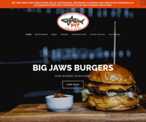 Sharkpitgrill.com(Located in The Cocoa Beach Surf Complex The Shark Pit) Screenshot