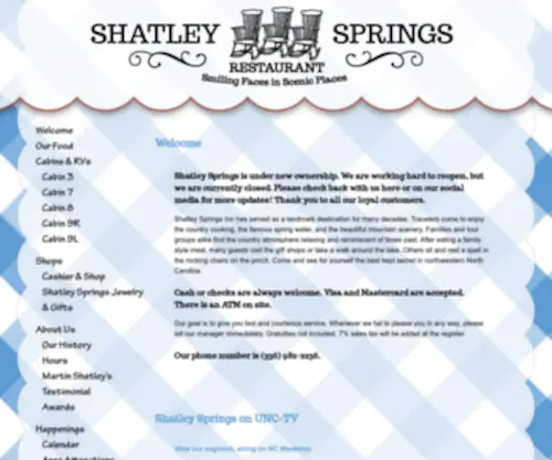 Shatleysprings.com(Shatley Springs Inn & Restaurant) Screenshot
