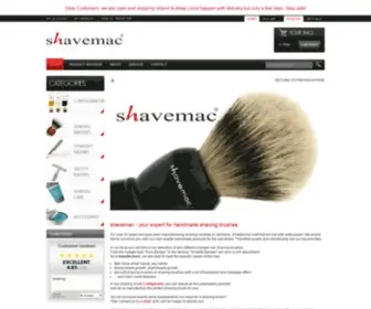 Shavemac.com(Handgefertigte Dachshaar Rasierpinsel Made in Germany) Screenshot