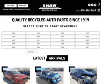 Shawautoparts.com(QUALITY RECYCLED AUTO PARTS SINCEShaw Auto Parts Inc) Screenshot