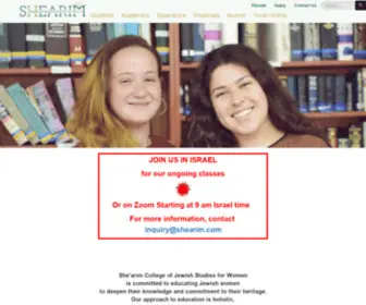 Shearim.com(She'arim College of Jewish Studies for Women) Screenshot