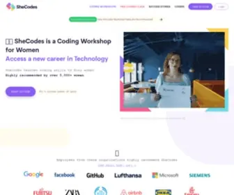 Shecodes.io(Coding workshops for women) Screenshot