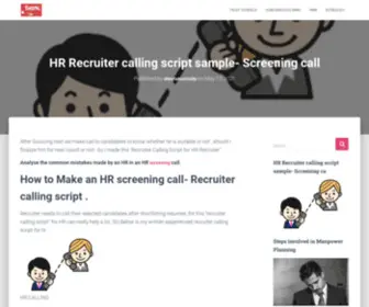 Sheetalcuriosity.com(Recruiter calling script sample) Screenshot