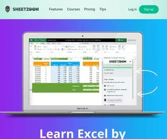 Sheetzoom.com(Learn Excel Online Training and Tutorials) Screenshot