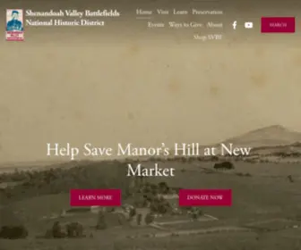 Shenandoahatwar.org(Shenandoah Valley Battlefields National Historic District) Screenshot