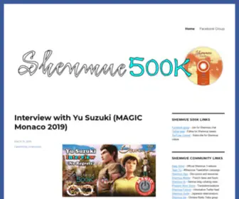 Shenmue500K.net(The Shenmue 500K community) Screenshot