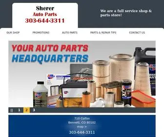 Shererautoparts.com(Sherer Auto Parts Offers Auto Parts in the BennettArea) Screenshot