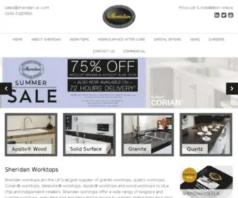 Sheridan-UK.com(Sheridan Manufacturer of solid & natural worktops) Screenshot