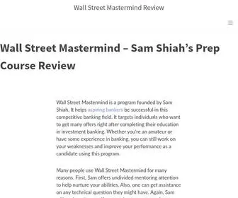 Shiahwallstreetreview.com(Sam Shiah Wall Street Mastermind Prep Course Review) Screenshot