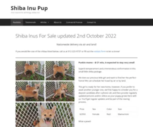 Shibainupup.com(Shiba Inu Puppies for Sale) Screenshot