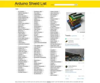 Shieldlist.org(Arduino Shield List) Screenshot
