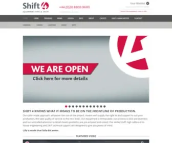 Shift-4.com(Professional Film & TV equipment Hire and Rental in the UK. Camera) Screenshot