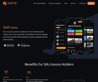 Shifte.com(The innovative solution to the manned security industry) Screenshot