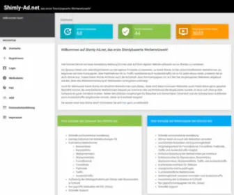 Shimly-AD.net(Das erste Shimlybasierte Werbenetzwerk) Screenshot