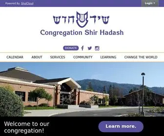 Shirhadash.org(Congregation Shir Hadash) Screenshot