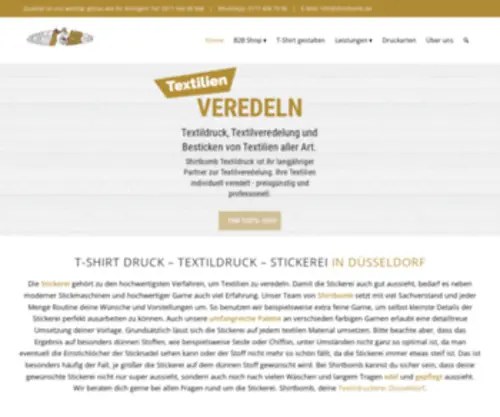Shirtbomb.com(Textildruck in Düsseldorf) Screenshot