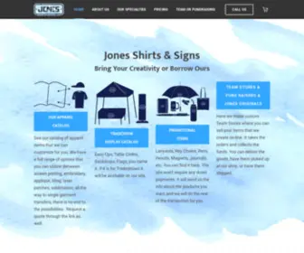 Shirtsnsigns.com(Home Page for Jones Shirts & Signs) Screenshot