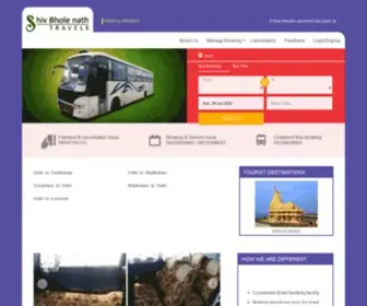 ShivBholenathtravels.com(Shiv Bhole Nath Travels Online Bus Booking) Screenshot