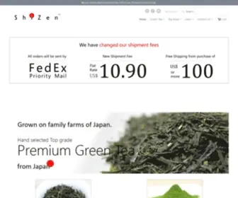 Shizentea.com(Buy Certified Organic Green Tea From Japan) Screenshot