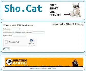 Sho.cat(Short your URLs') Screenshot