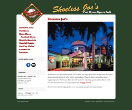 Shoeless-Joes.com(Shoeless Joe’s Sports Cafe) Screenshot