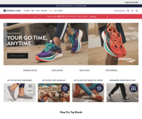 Shoes.com(Women's & Kids' Shoes and Footwear at Shoes.com) Screenshot