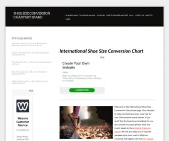 Shoesizeconversionchart.net(International shoe size chart) Screenshot