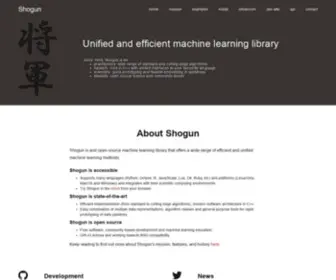 Shogun-Toolbox.org(A Large Scale Machine Learning Toolbox) Screenshot